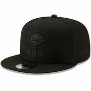 Green Bay Packers New Era NFL 9FIFTY 950 Snapback Cap Hat Black Crown/Visor Black Logo